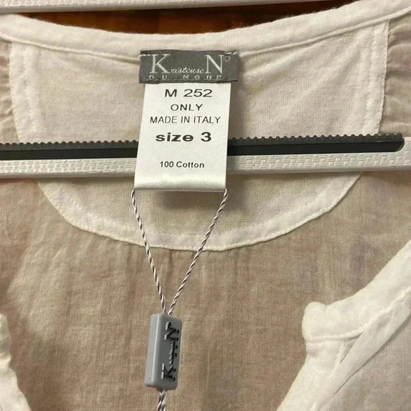 Kristense Du Nord Blouse/Coverup Size-3 Sheer Fabric In White NWT - Picture 7 of 9